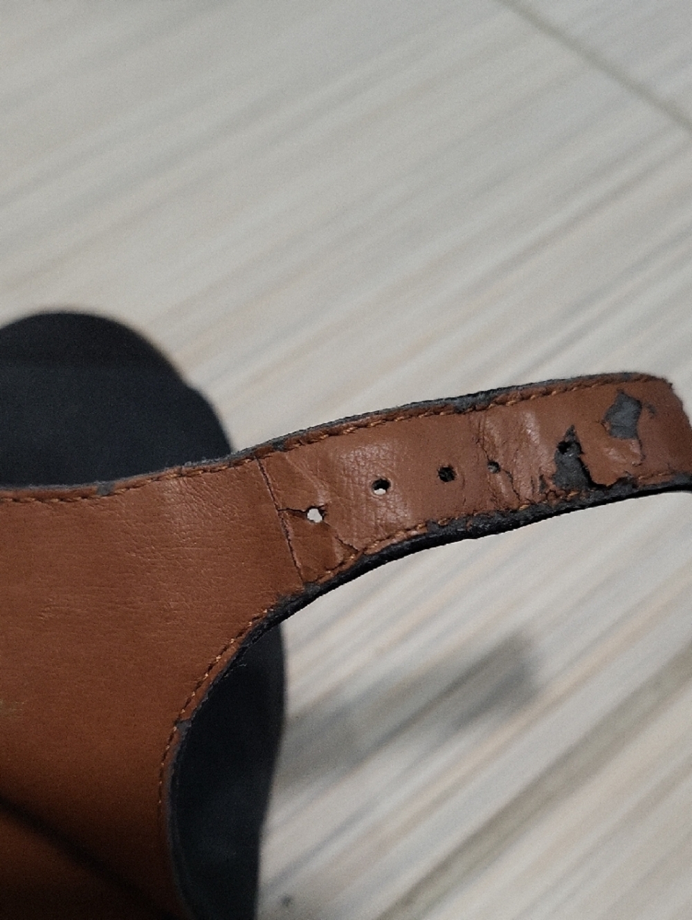 Lucky Brand Black Nubuck Peep-Toe Ankle Strap Heels - Picture 4 of 5